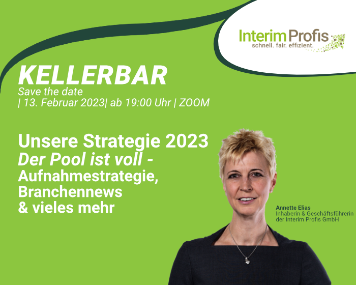 Fyler zur Kellerbar mit Annette Elias zum Thema Aufnahmestrategie 2023